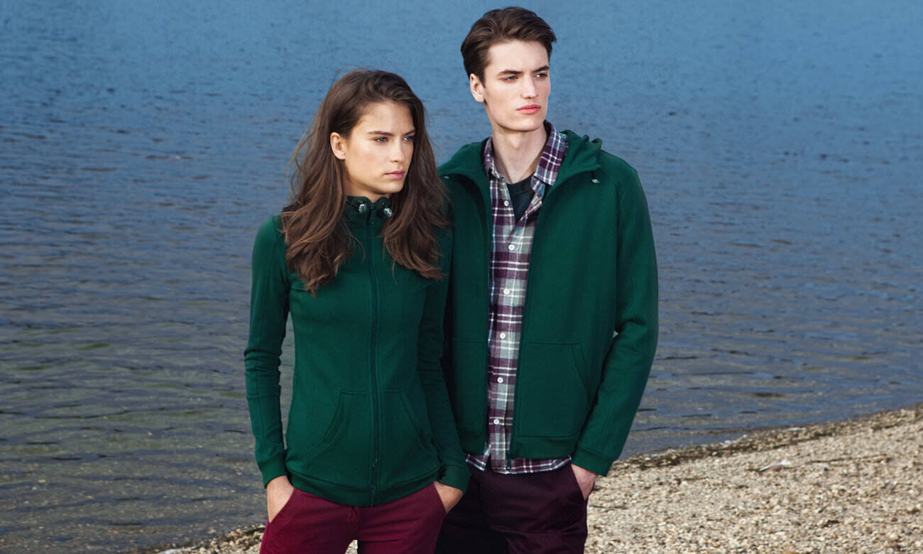 Kapuzen Sweat-Jacke, einfarbig, Premium